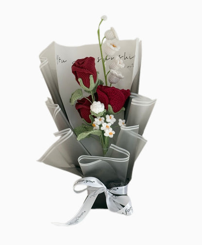 Wine glass rose bouquet 001