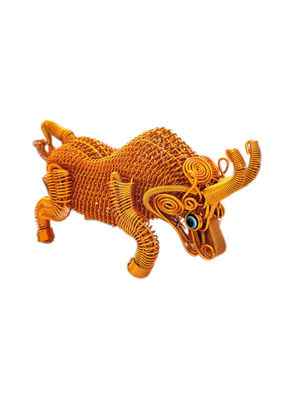 [Bullfighting] Aluminum wire handmade aluminum wire big golden bull model home furnishings gift