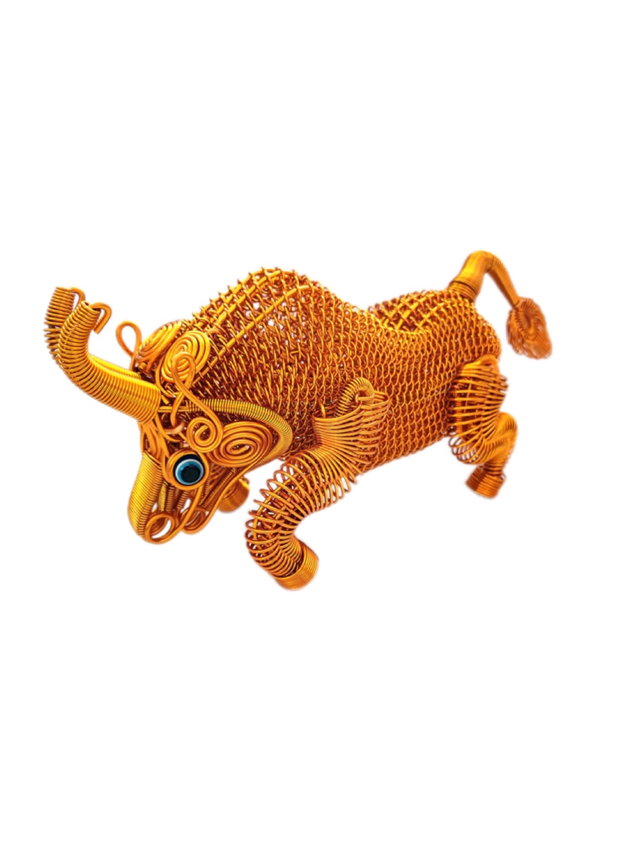 [Bullfighting] Aluminum wire handmade aluminum wire big golden bull model home furnishings gift