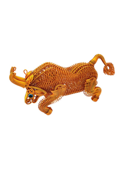 [Bullfighting] Aluminum wire handmade aluminum wire big golden bull model home furnishings gift