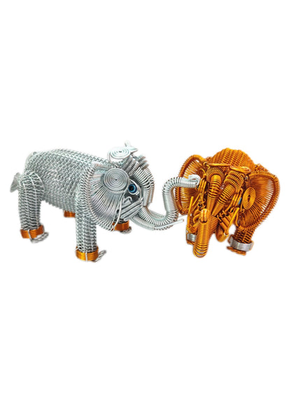 【 Little Elephant】Hand-woven aluminum wire elephant crafts