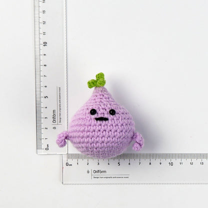 Crocheted fruits and vegetable dolls