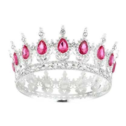 Crown bride headdress dress wedding princess luxury shiny full round crown