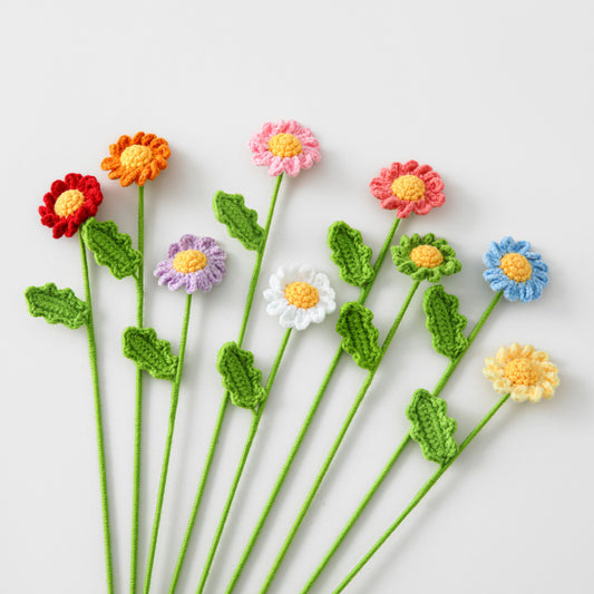 Crocheted Daisy Flower Branch