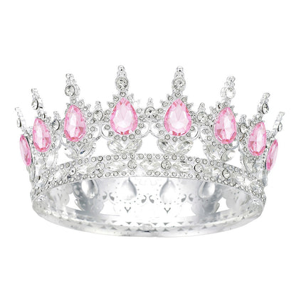 Crown bride headdress dress wedding princess luxury shiny full round crown
