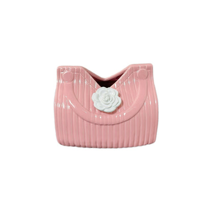 Luxury camellia ceramic tissue box home high value ornaments