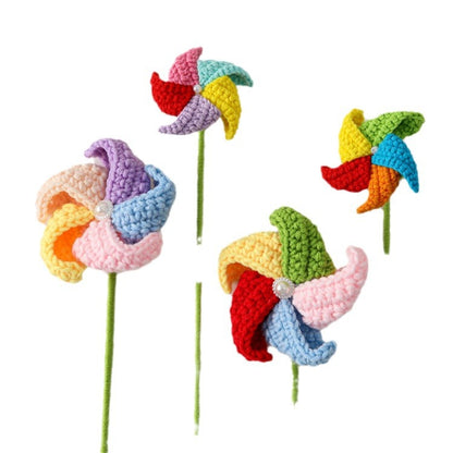 Crocheted large and small windmill flower branches graduation season