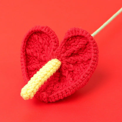 Crocheted anthurium flower