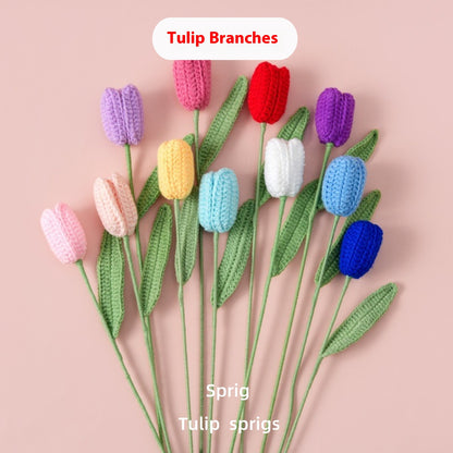 Crocheted Tulip Flower Branch