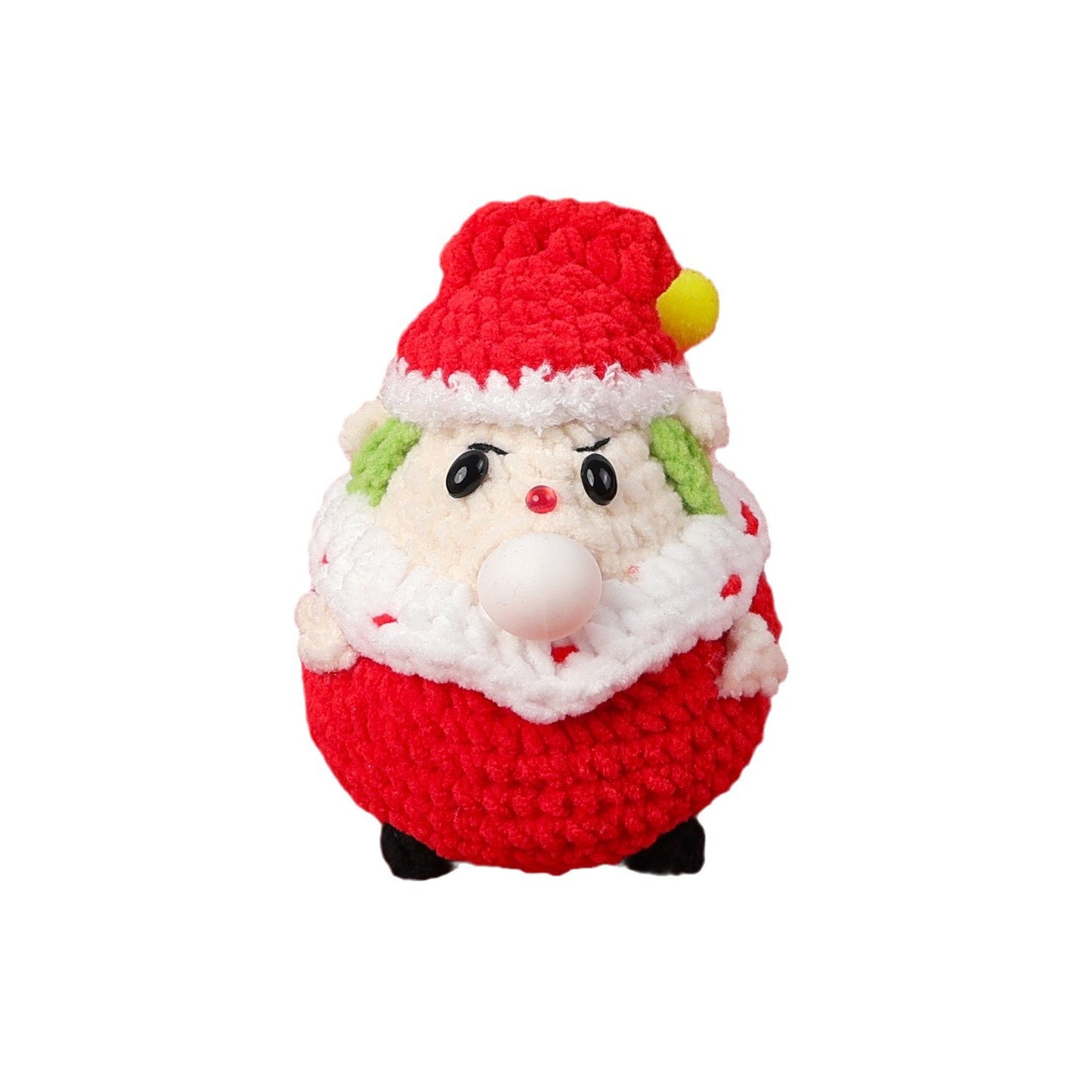 Crocheted Santa Claus blowing bubble doll