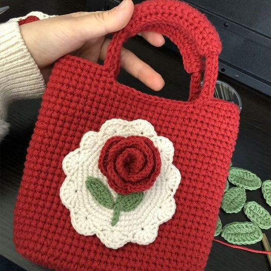 Vintage rose woven bag