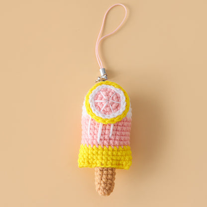 Crocheted Fruit popsicle pendant