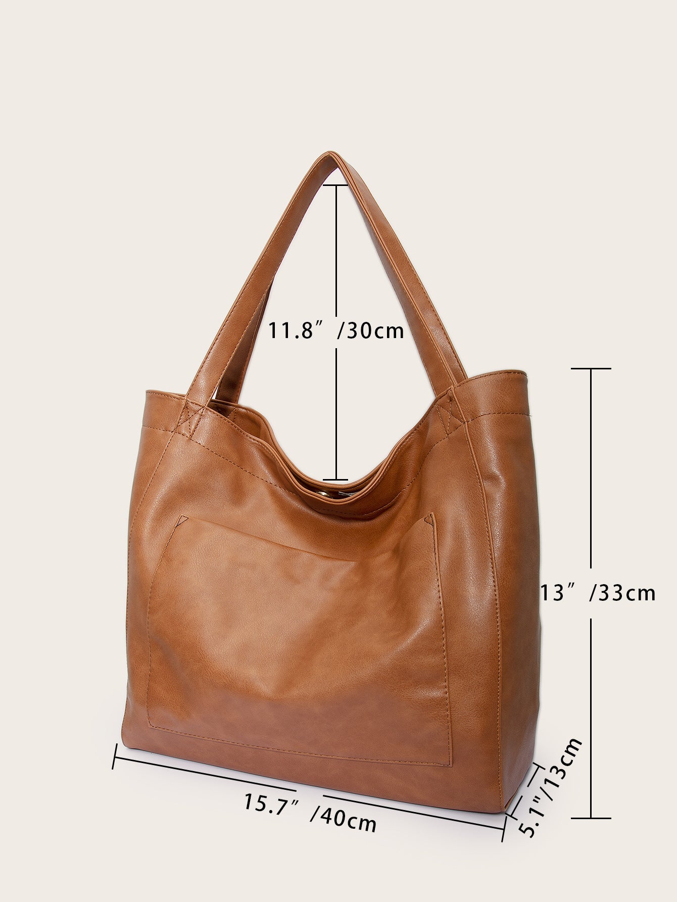 Women's large bag with pocket, , retro oiled pu leather