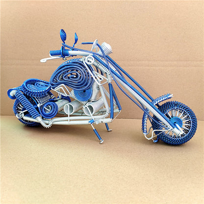 [Super Big Harley] Motorcycle Model Colored Aluminum Wire Crafts Handmade Large Aluminum Braiding