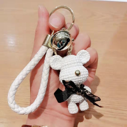 Cute cartoon resin wool bear keychain pendant