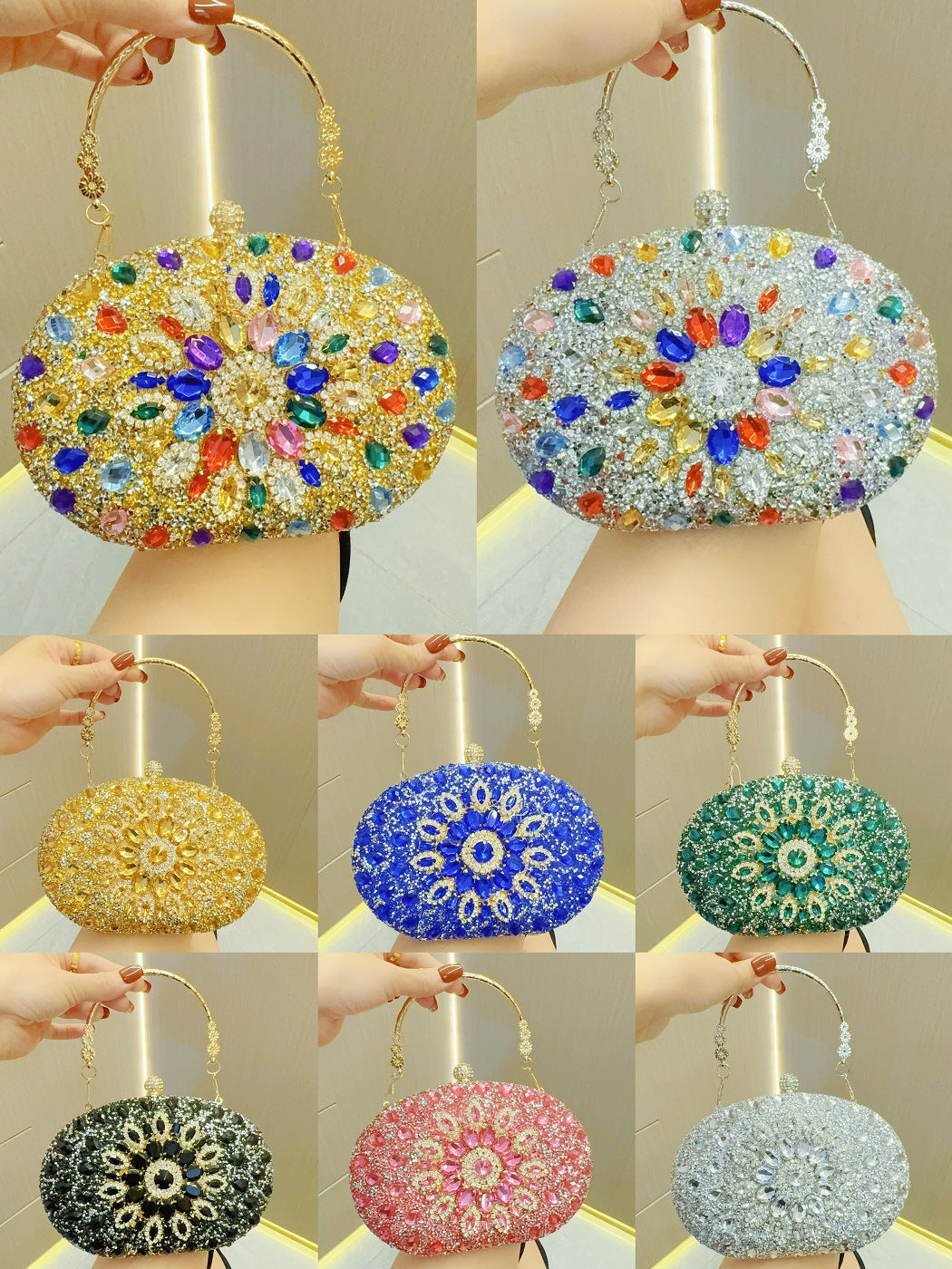 Rhinestone bag women's evening dress banquet clutch bag diamond handheld evening bag cheongsam bag