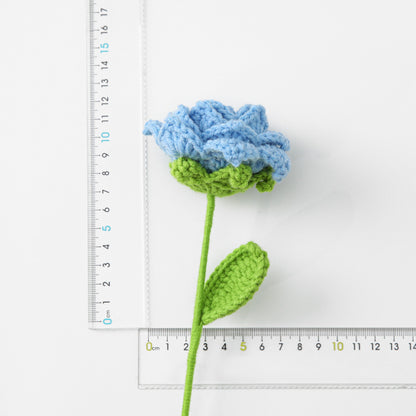 Crocheted Pointed Rose Branch Rhombus Petals