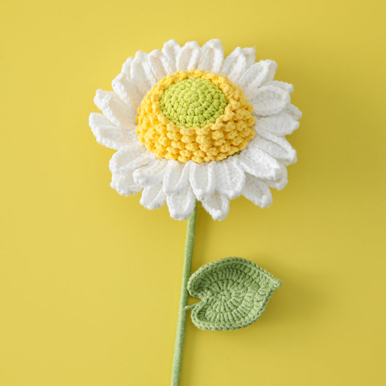 Crocheted 36 petals double layer sunflower branches