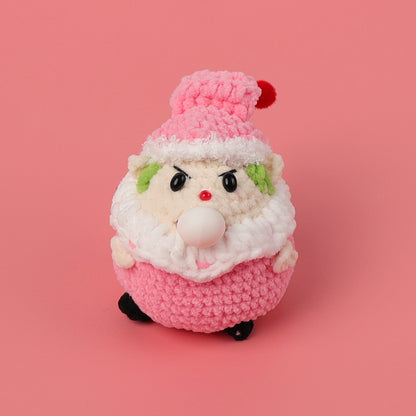 Crocheted Santa Claus blowing bubble doll