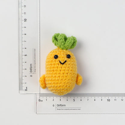 Crocheted fruits and vegetable dolls