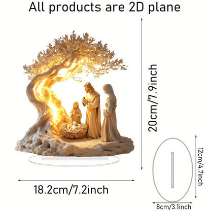 Desktop decoration family Jesus tree of life newborn desktop decoration acrylic ornaments