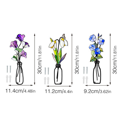 Metal vase flower crafts wall decoration painting wall sticker home decorations