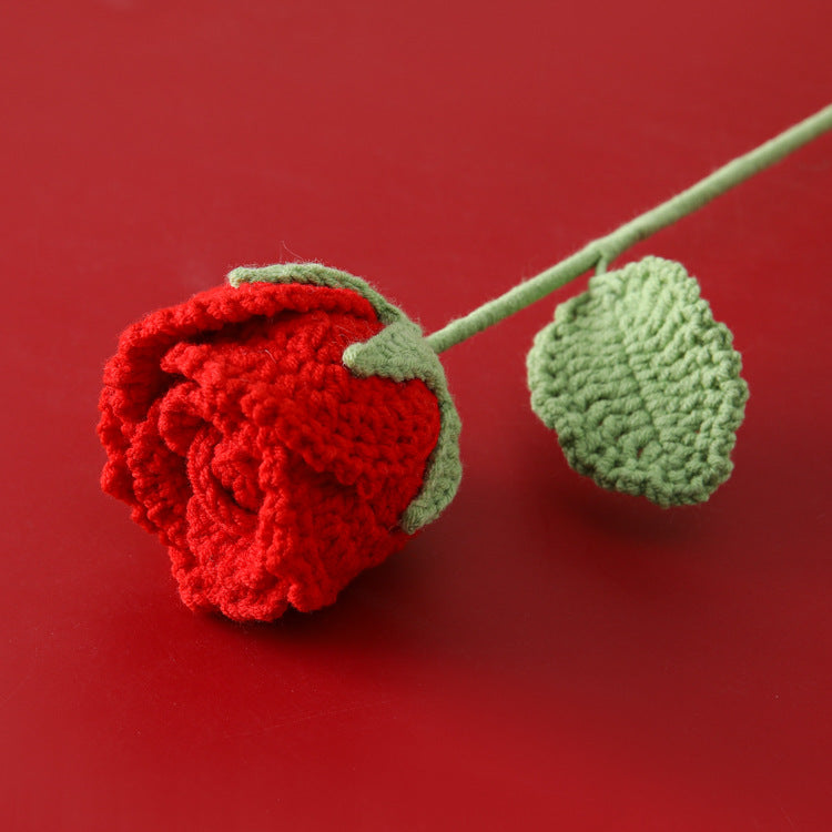 Crocheted Roselle rose branches