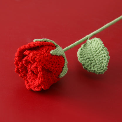 Crocheted Roselle rose branches
