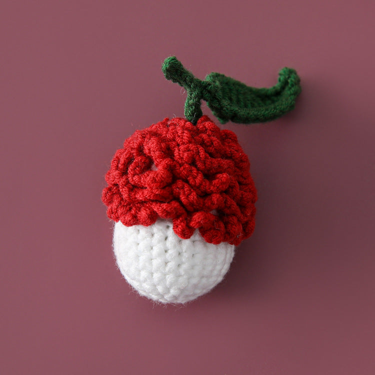 Hand-crocheted fruit and vegetable series pendant keychain