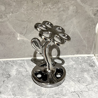 Creative flower toothbrush holder ceramic toothbrush base makeup brush storage toothbrush holder