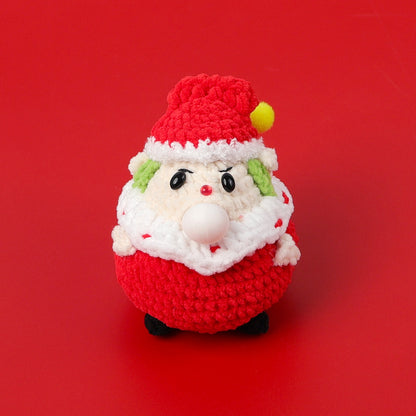 Crocheted Santa Claus blowing bubble doll