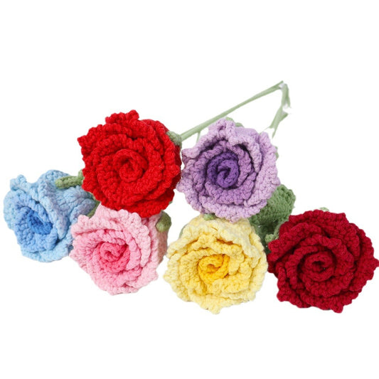 Crocheted roselle roses