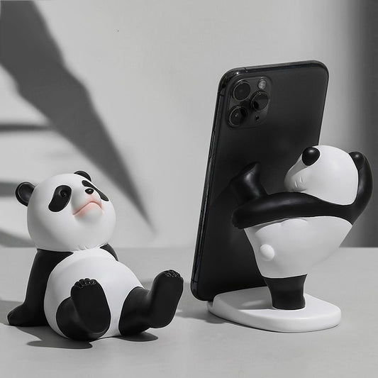 Cute creative panda mobile phone holder small ornaments desktop home iPad tablet decoration