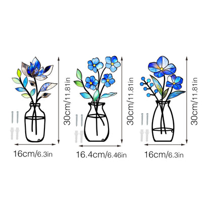 Metal vase flower crafts wall decoration painting wall sticker home decorations