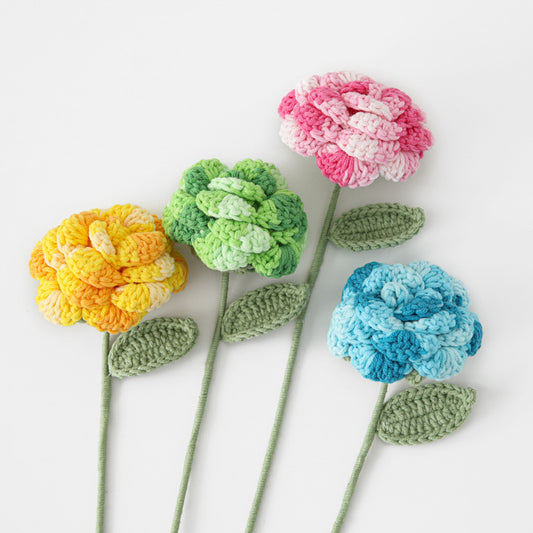 Crocheted Colorful rose branches