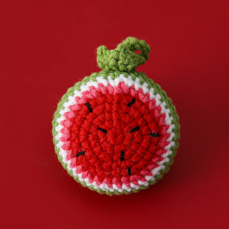 Hand-crocheted fruit and vegetable series pendant keychain