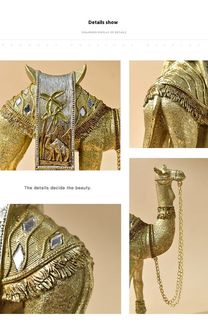 Classical style luxury art camel ornaments new home living room entrance TV cabinet