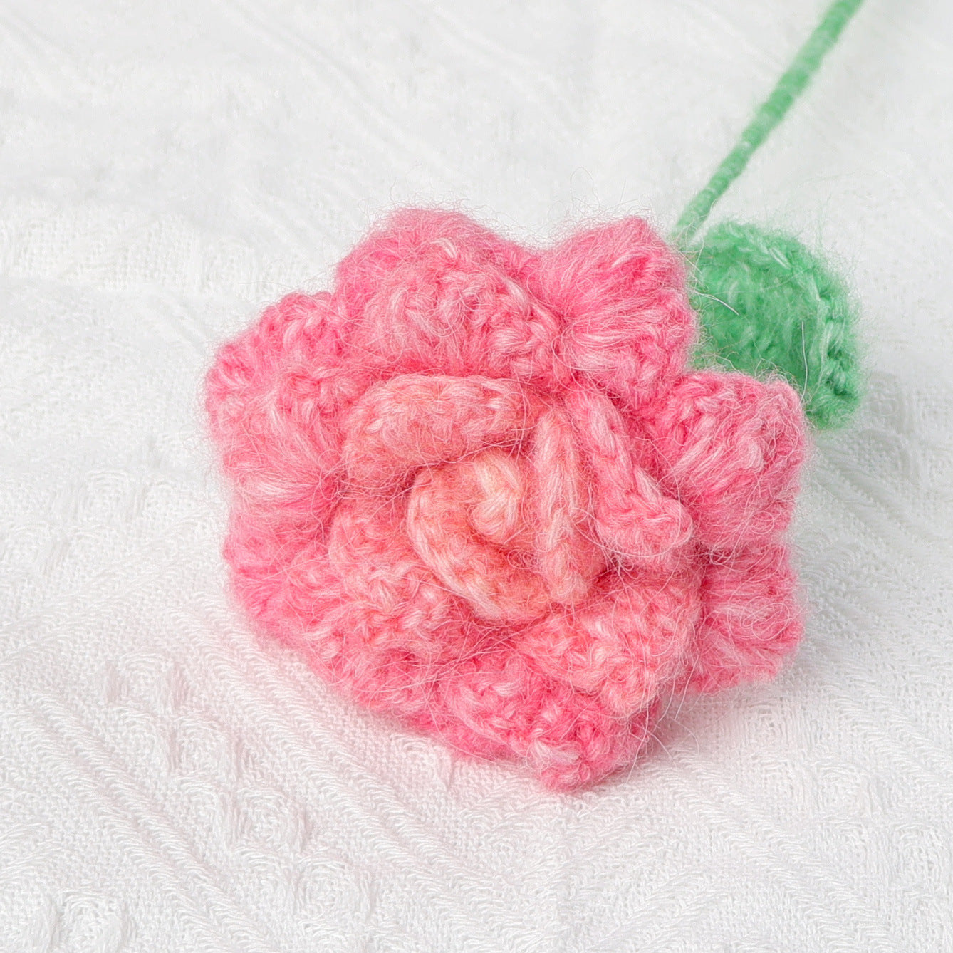 Crocheted seahorse hair rose