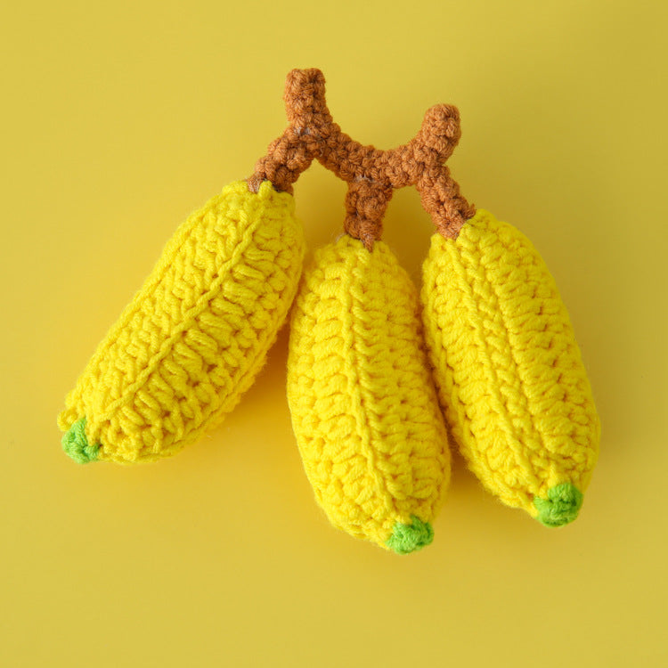 Hand-crocheted fruit and vegetable series pendant keychain