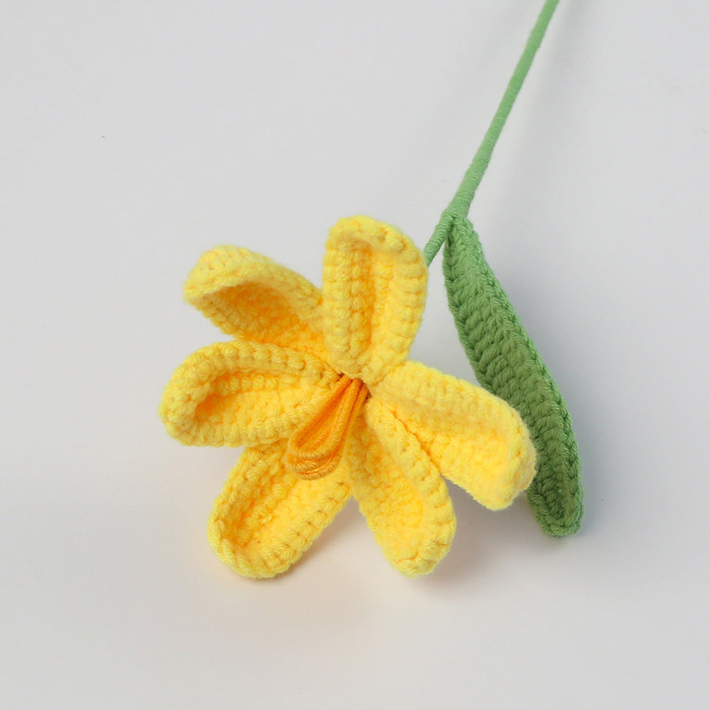 Handmade crocheted  bears and cute yellow tulips