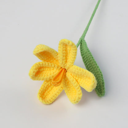 Handmade crocheted  bears and cute yellow tulips