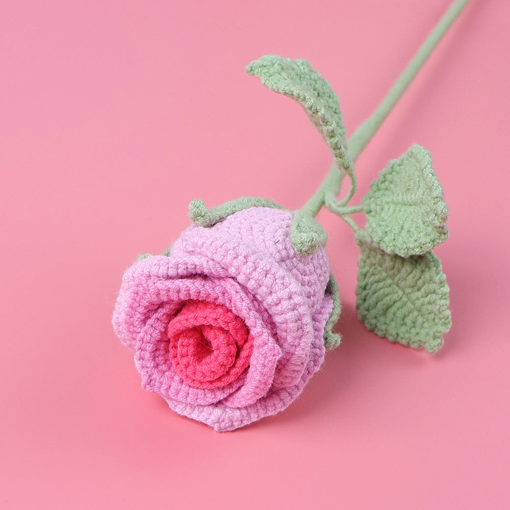 Crocheted Wine glass rose