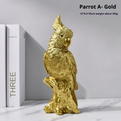 Luxury creative living room parrot ornaments handicrafts home living room TV cabinet desktop decorations