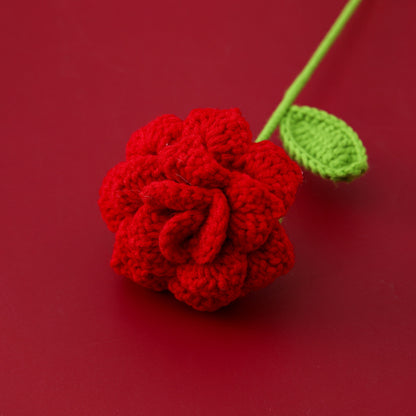 Crocheted Pointed Rose Branch Rhombus Petals