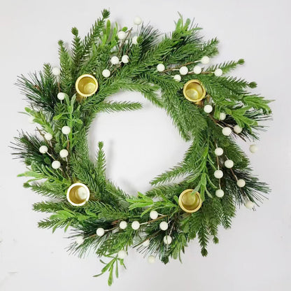 Christmas simulation wreath candle link festival atmosphere decoration home dinner party layout table setting