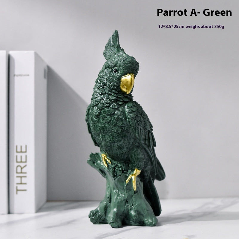 Luxury creative living room parrot ornaments handicrafts home living room TV cabinet desktop decorations
