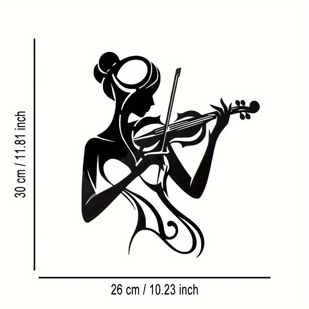 Violin iron art female lines hanging decoration wall decoration silhouette pendant art metal crafts