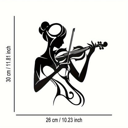 Violin iron art female lines hanging decoration wall decoration silhouette pendant art metal crafts