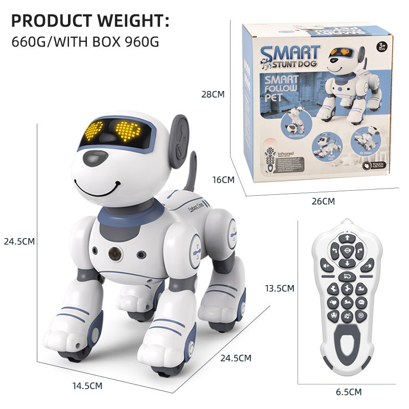 Intelligent remote control robot dog early education programming touch sensing electric stunt simulation toy dog electronic pet