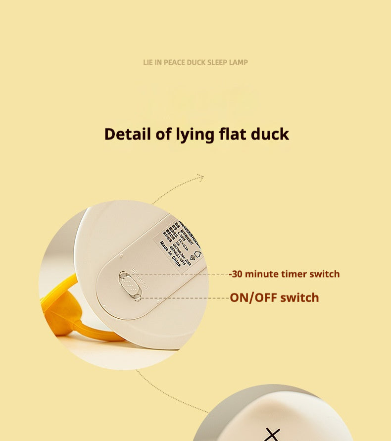 Lying duck night light bedroom charging children's sleep companion gift bedside lamp creative silicon Film pat lights